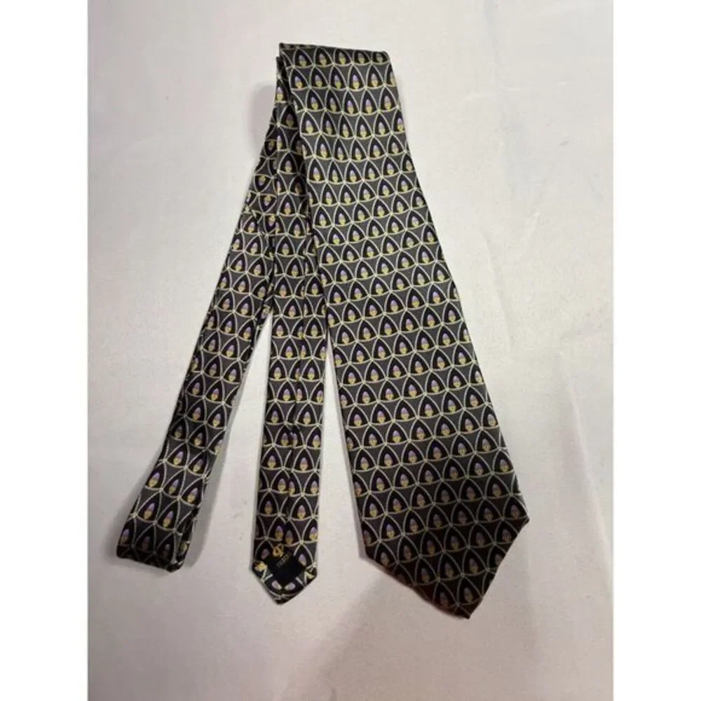 Faberge Mens‎ Silk Necktie Purple Egg Geometric Print Tie